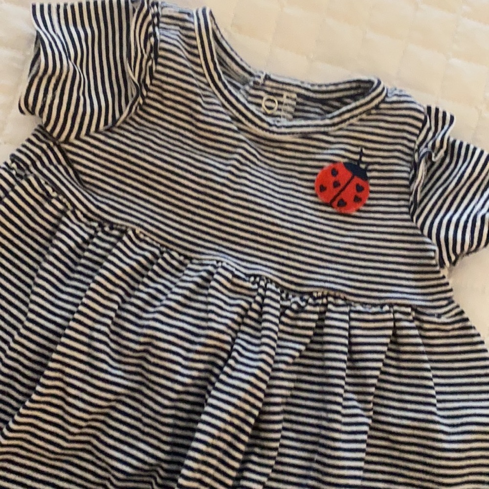 Carter’s Lady Bug Striped Dress and Bloomers 3m - Picture 3 of 5